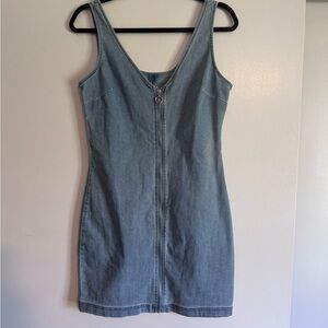 Denim Zip-Front Dress